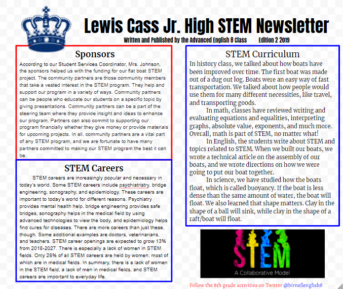 8th Grade Newsletter